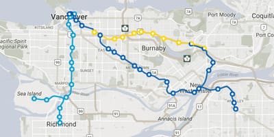 Skytrain ванкувер зураг маршрут